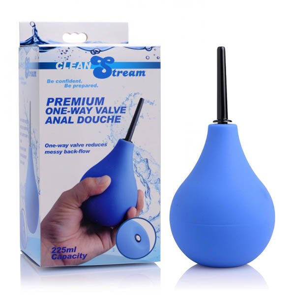 CleanStream Premium One-Way Valve Anal Douche - Blue Unisex Douche - Silk and Sin