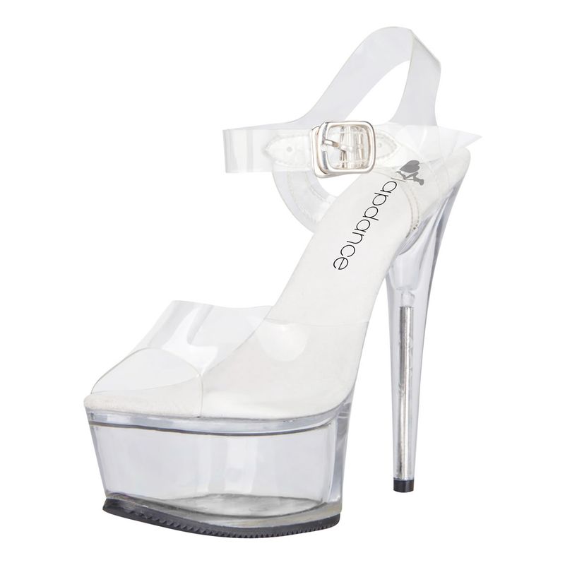 Clear Platform Sandal With Quick Release Strap 6in Heel - Silk and Sin