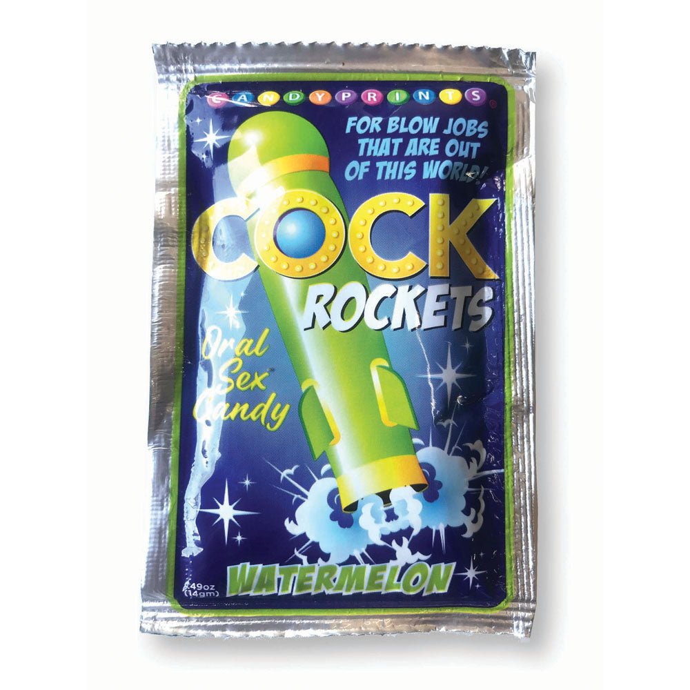 Cock Rockets - Watermelon - Watermelon Flavoured Oral Sex Candy - 15 grams - silkandsin