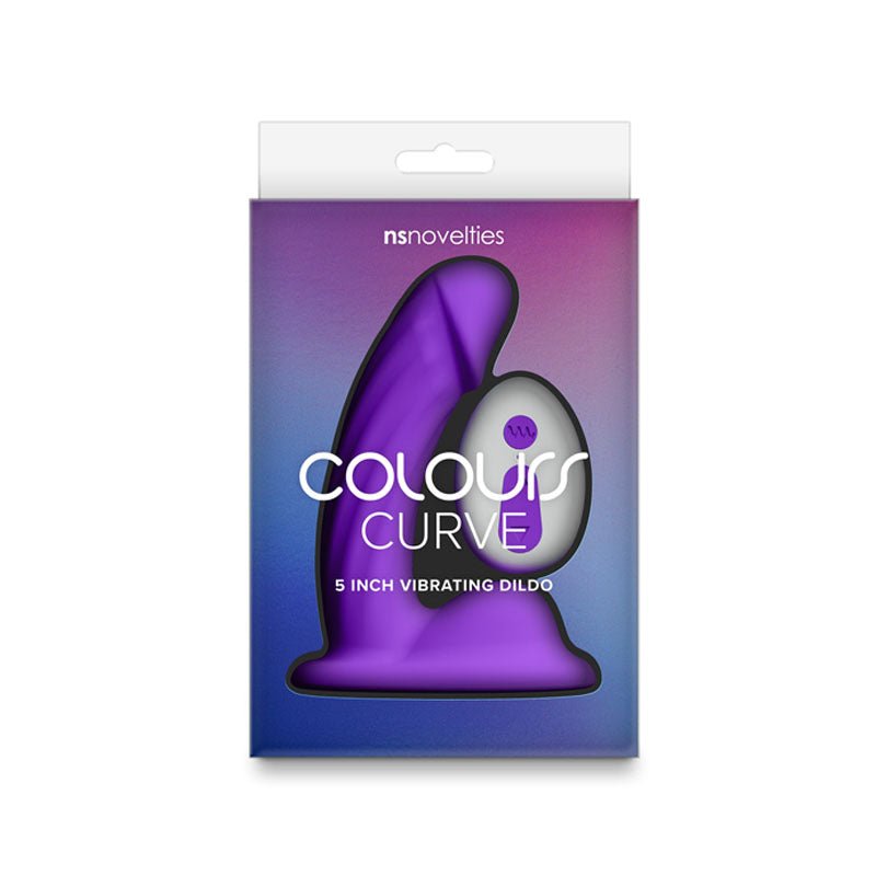 Colours Curve - Vibrating 5'' Dildo - Purple - Purple 12.6 cm USB Rechargeable Vibrating Dildo with Wireless Remote - Silk and Sin