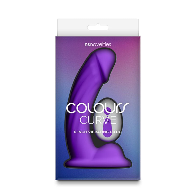 Colours Curve - Vibrating 6'' Dildo - Purple - Purple 16.4 cm USB Rechargeable Vibrating Dildo with Wireless Remote - Silk and Sin