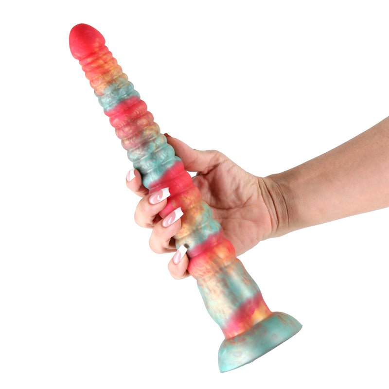 Colours Stacked - 12'' Dildo - Red/Gold - Red/Gold 30.6 cm Fantasy Dildo - Silk and Sin