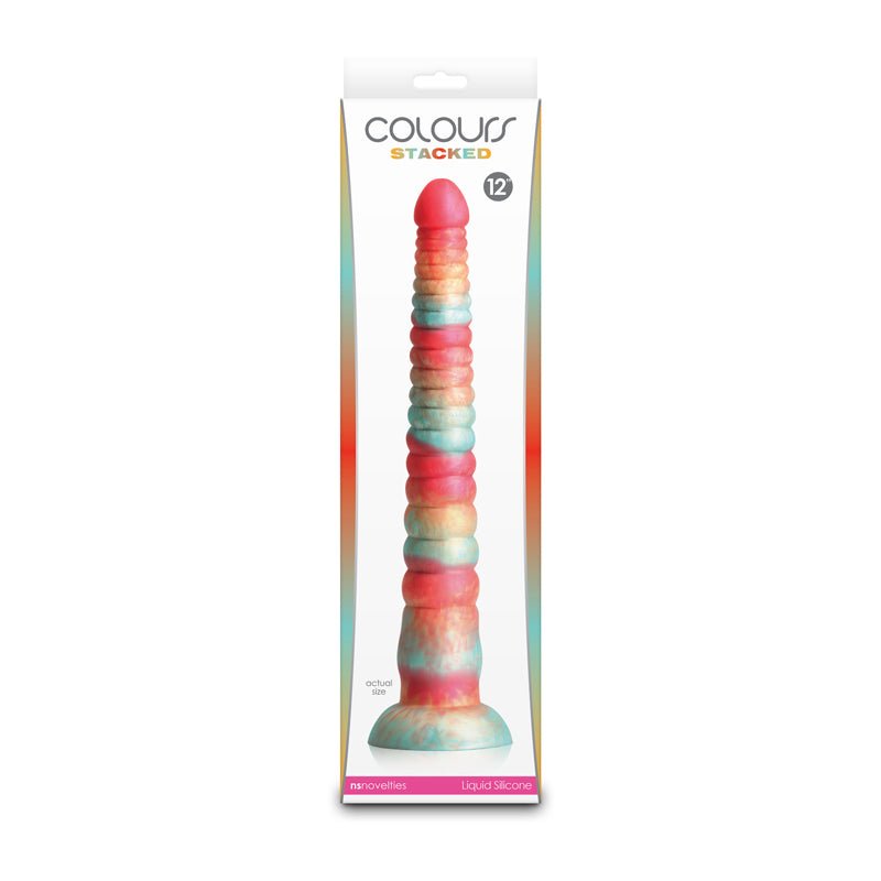 Colours Stacked - 12'' Dildo - Red/Gold - Red/Gold 30.6 cm Fantasy Dildo - Silk and Sin
