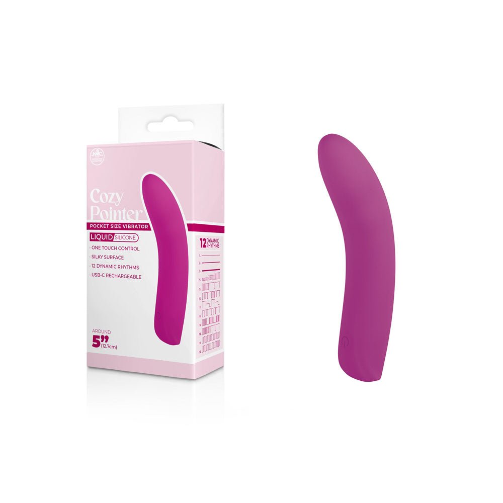 Cozy Pointer - Pink - Pink 12.7 USB Rechargeable Mini Vibrator - Silk and Sin