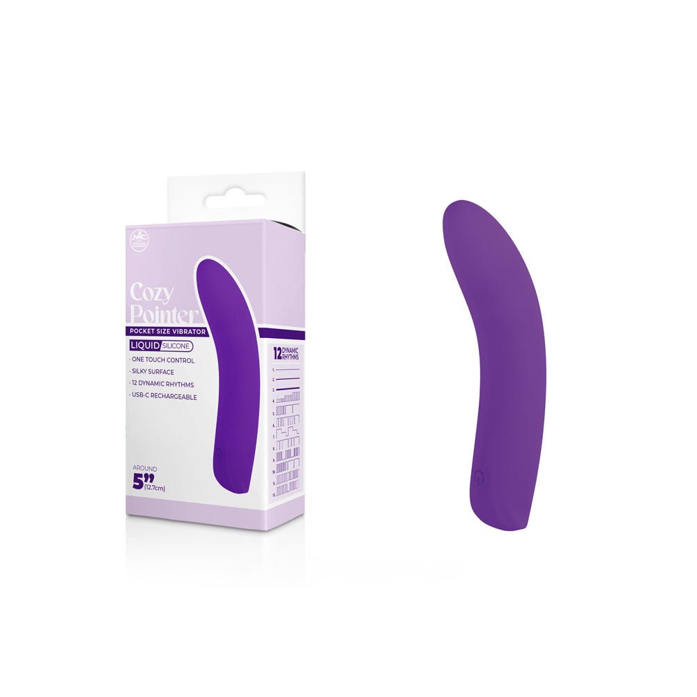 Cozy Pointer - Purple - Purple 12.7 USB Rechargeable Mini Vibrator - Silk and Sin