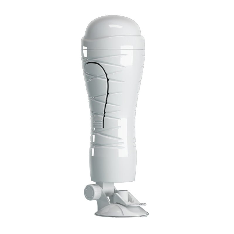 CRAZY BULL FLORA Vibrating Stroker - Flesh USB Rechargeable Vibrating Squeezeable Vagina Stroker with Suction Base - Silk and Sin