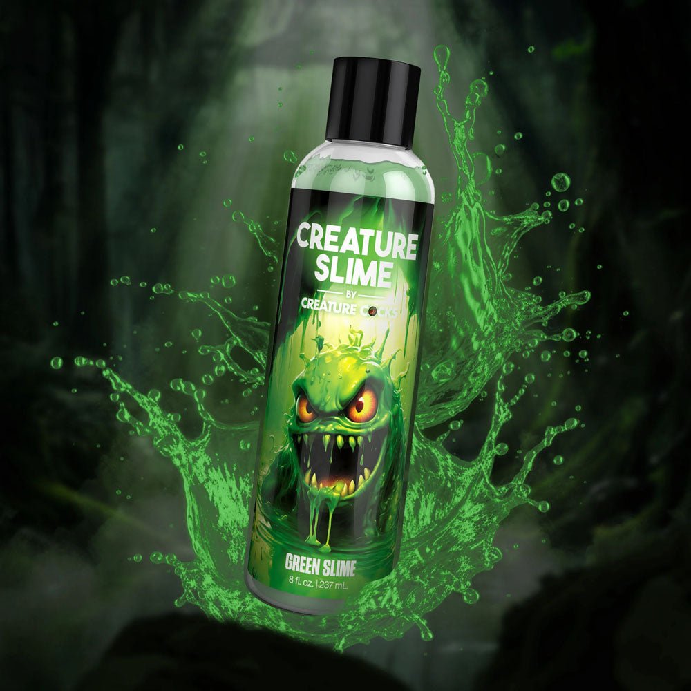 Creature Slime by Creature Cocks - Green Slime - Green Water Based Lubricant - 237 ml Bottle - Silk and Sin