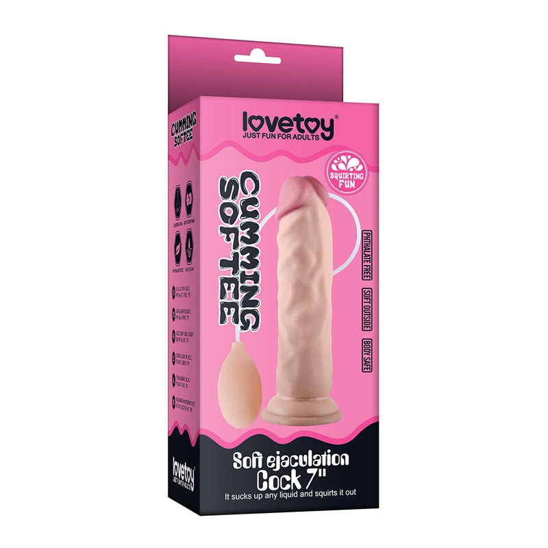 Cumming Softee Soft Ejaculation Cock 8.5'' - Flesh 21.6 cm Squirting Dong - Silk and Sin