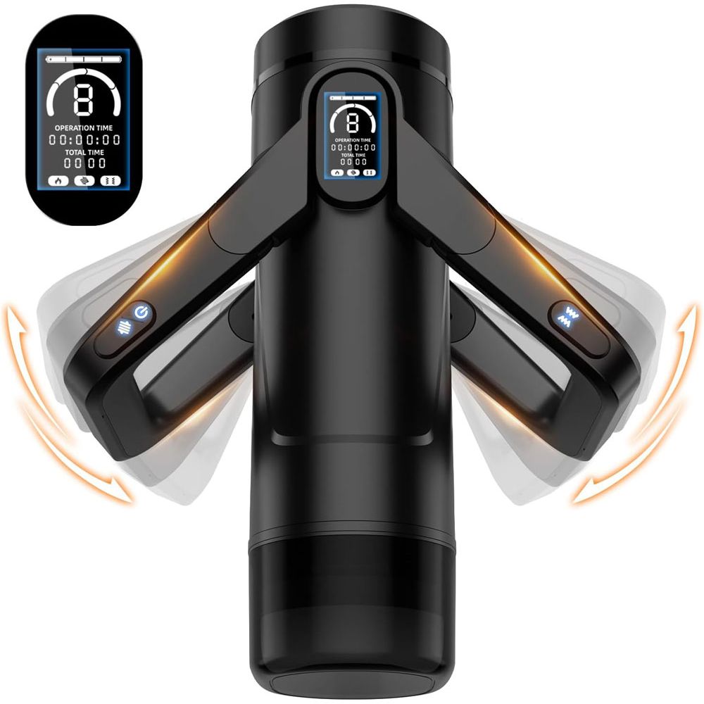CyberSkin The Wing - Black USB Rechargeable Thrusting & Massaging Auto Masturbator with Heater - Silk and Sin