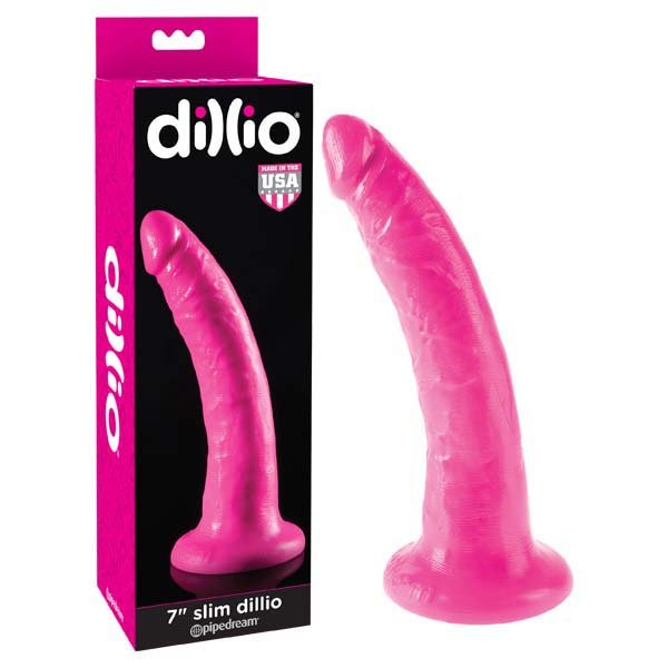 Dillio 7'' Slim - Pink 17.8 cm Dong - silkandsin