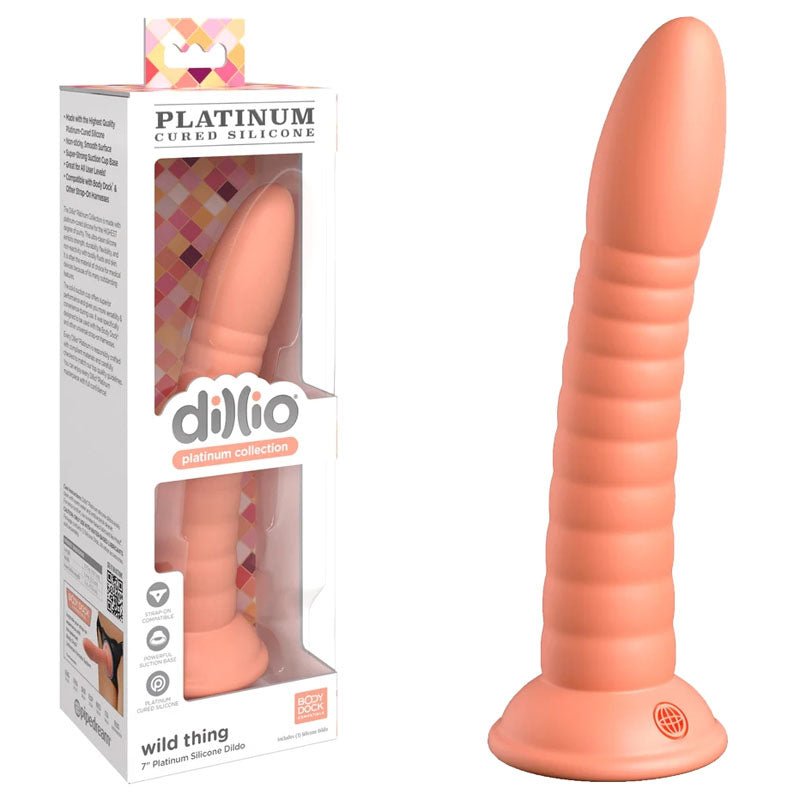 Dillio Platinum Wild Thing - Peach - Peach 17.8 cm (7'') Dong - silkandsin