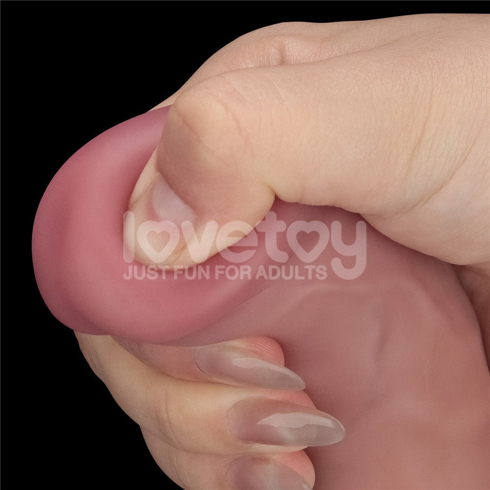 Dual Density Power Cock - 9 Inch Flesh - Flesh 23 cm USB Rechargeable Vibrating Dildo - Silk and Sin