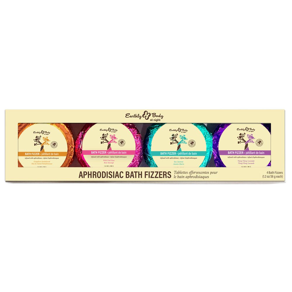 EB Aphrodisiac Bath Fizzers - Scented Bath Bombs - Set of 4 Scents - Silk and Sin