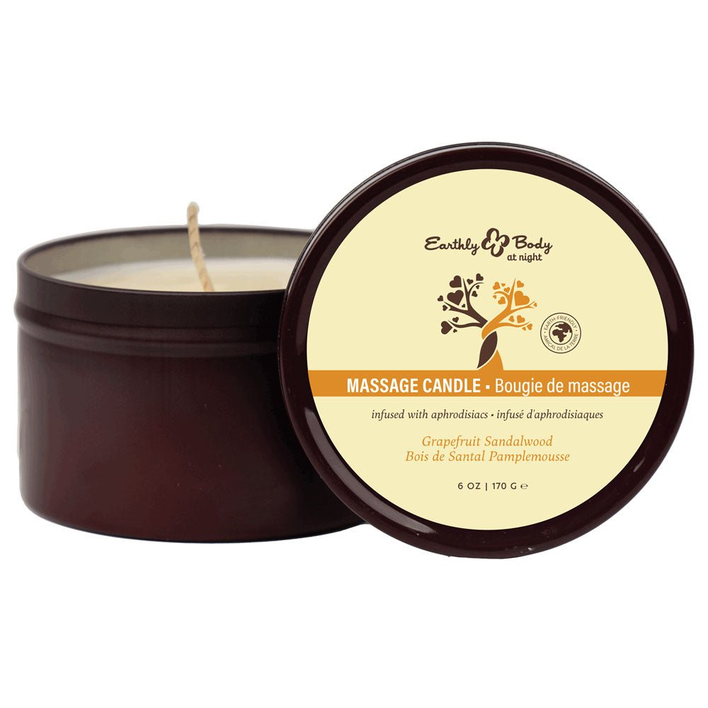 EB Aphrodisiac Massage Candle - Grapefruit Sandalwood - Grapefruit Sandalwood Scented Massage Candle - 170 g - Silk and Sin