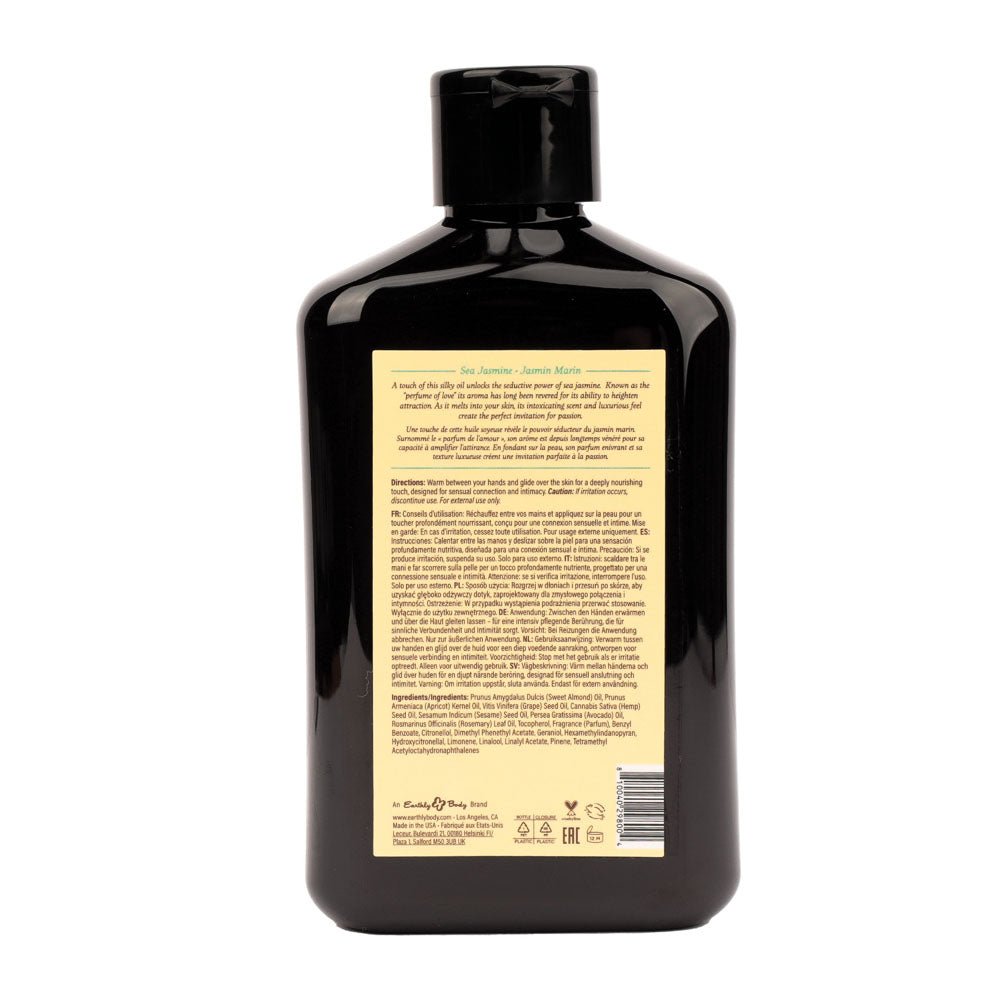 EB Aphrodisiac Massage Oil SEA JASMINE - 250 ml - Sea Jasmine Scented Massage Oil - 250 ml Bottle - Silk and Sin