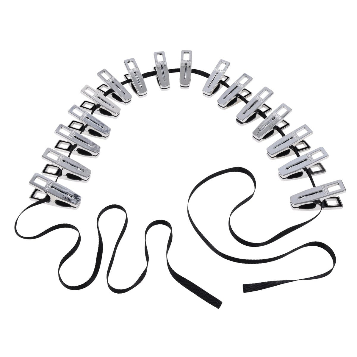 EDGE Body Zipper Clothes Pins - Chrome Chrome Pins - Set of 16 - silkandsin