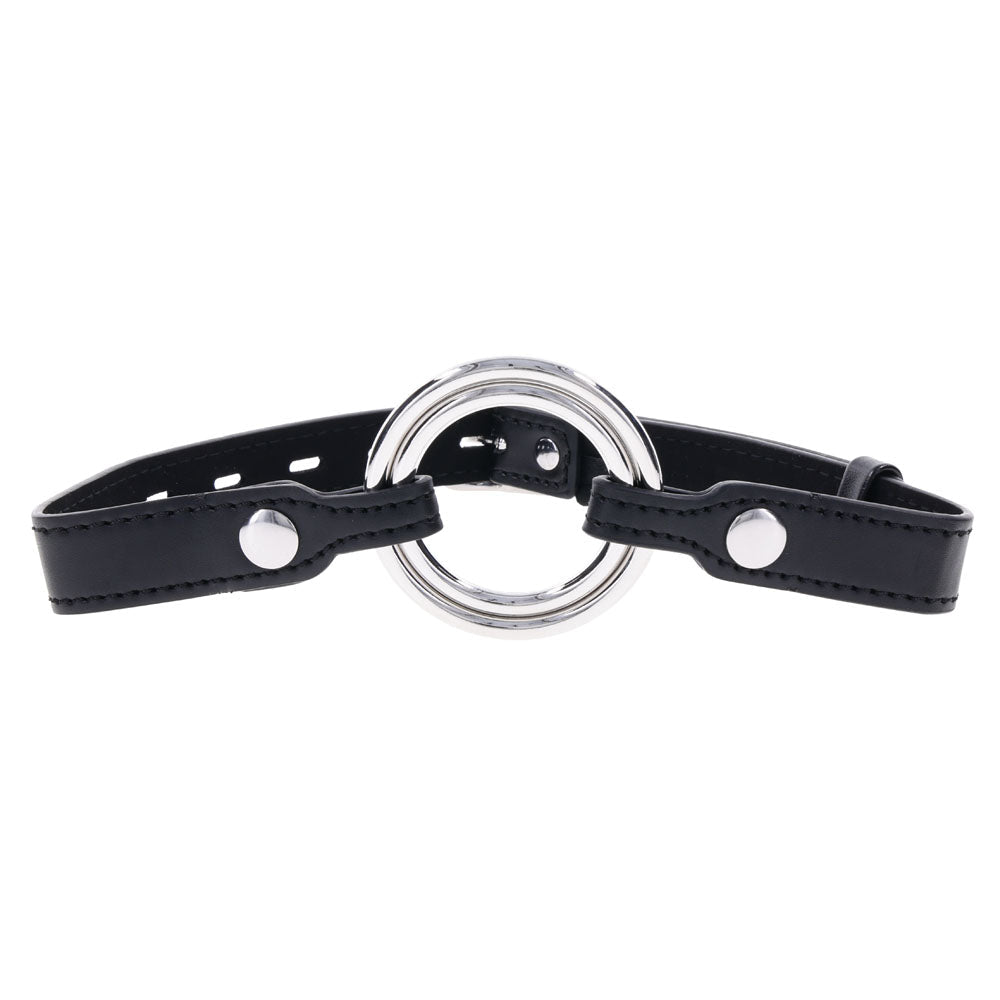 EDGE Interchangeable Ring Gag - Black Mouth Gag Restraint with 2 Interchangeable Pieces - silkandsin
