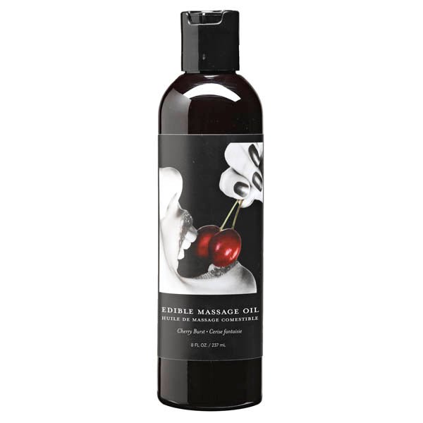 Edible Massage Oil - Cherry Burst Flavoured - 237 ml Bottle - Silk and Sin