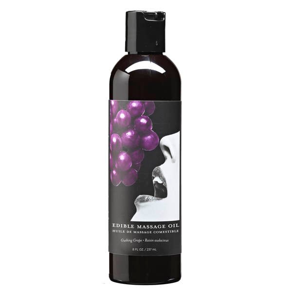 Edible Massage Oil - Gushing Grape Flavoured - 237 ml Bottle - Silk and Sin