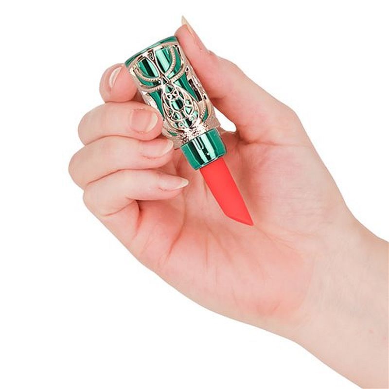 Emerald Kiss 4 In 1 Lipstick Vibrator - silkandsin