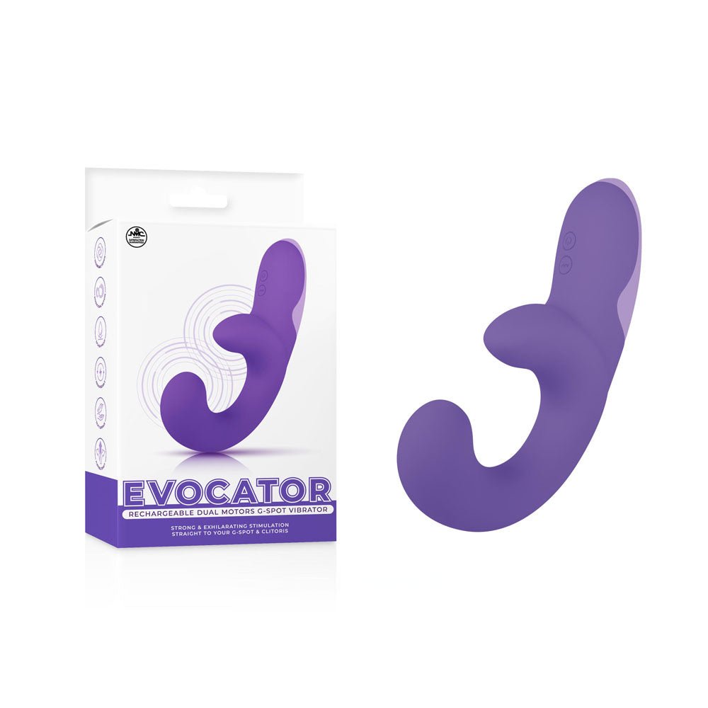 Evocator - Purple - Purple USB Rechargeable Dual Motor G-Spot Vibrator - Silk and Sin