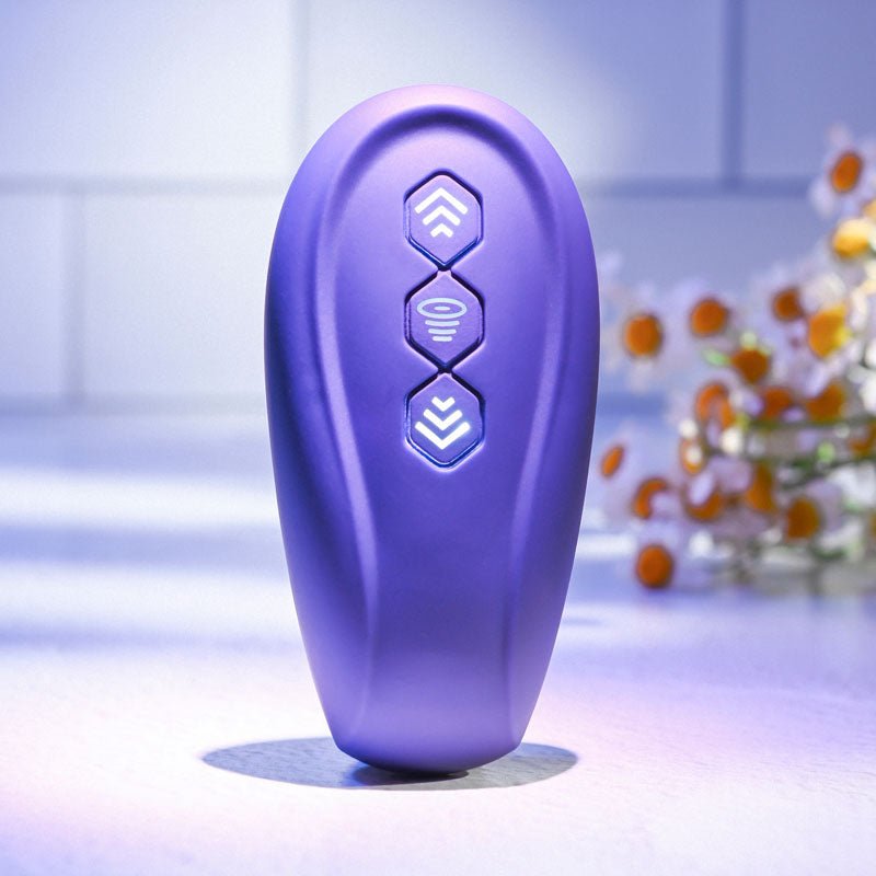 Evolved 2 BECOME 1 - Purple 23.5 cm USB Rechargeable Strapless Strap-On with Remote - Silk and Sin