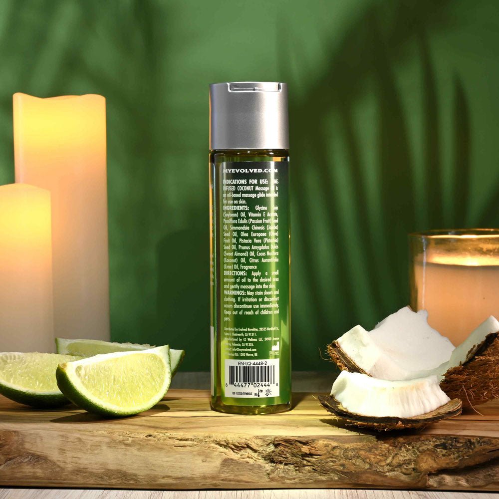Evolved ANOINT PERFUMERY - Lime Infused Coconut - Lime Infused Coconut Massage Oil - 120 ml Bottle - Silk and Sin