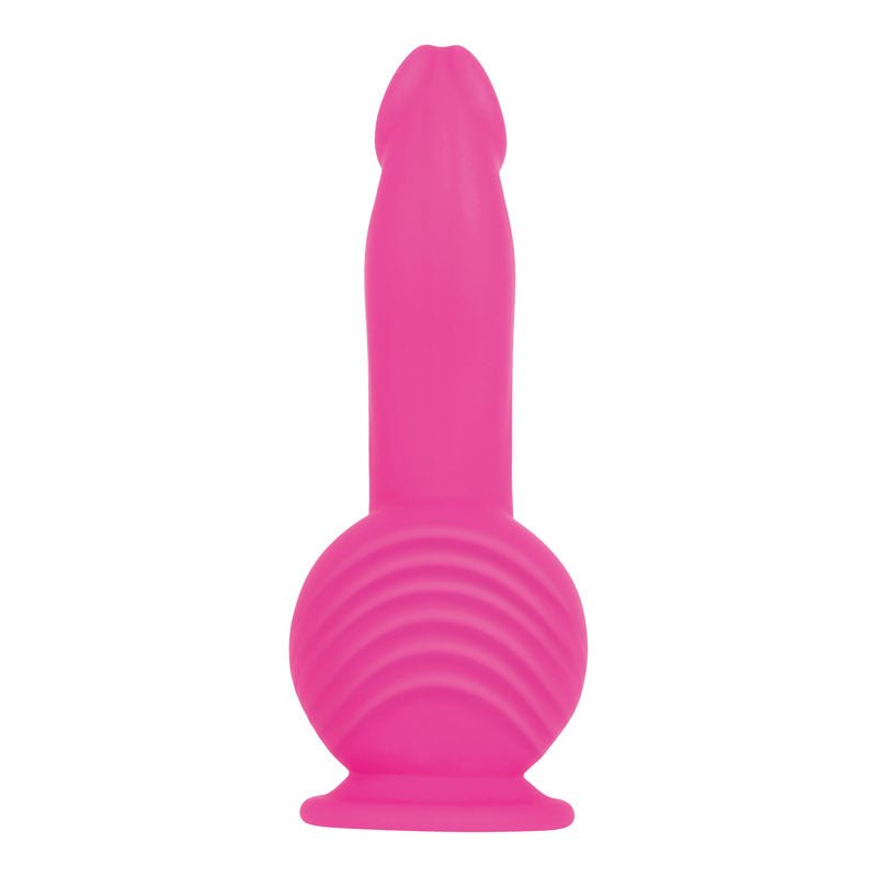 Evolved Ballistic - Pink 19 cm USB Rechargeable Vibrating Dong with Balls Motor & Remote - Silk and Sin