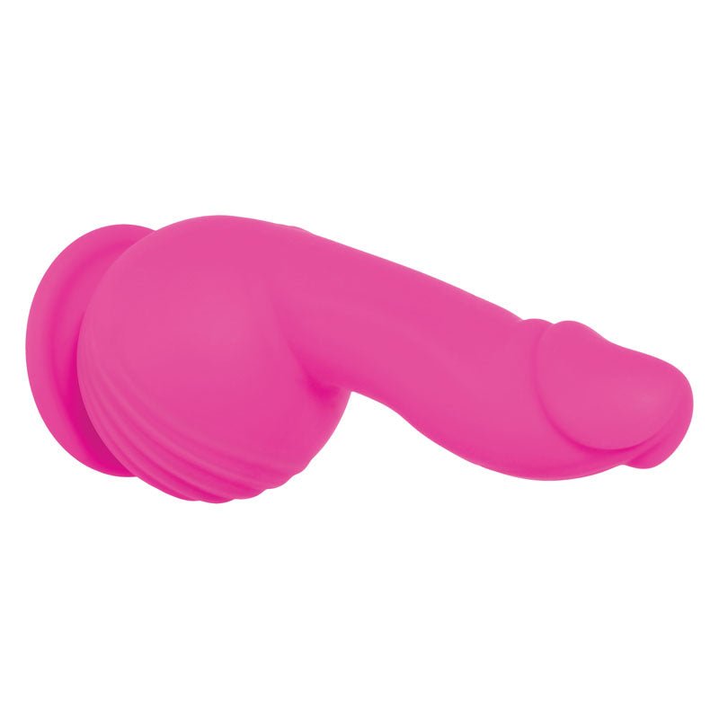 Evolved Ballistic - Pink 19 cm USB Rechargeable Vibrating Dong with Balls Motor & Remote - Silk and Sin