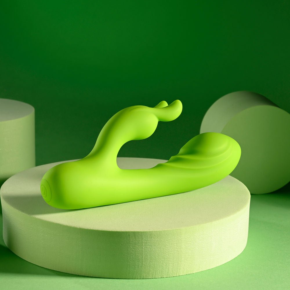 Evolved BRAT BUNNY - Green 16.2 cm USB Rechargeable Rabbit Vibrator - Silk and Sin