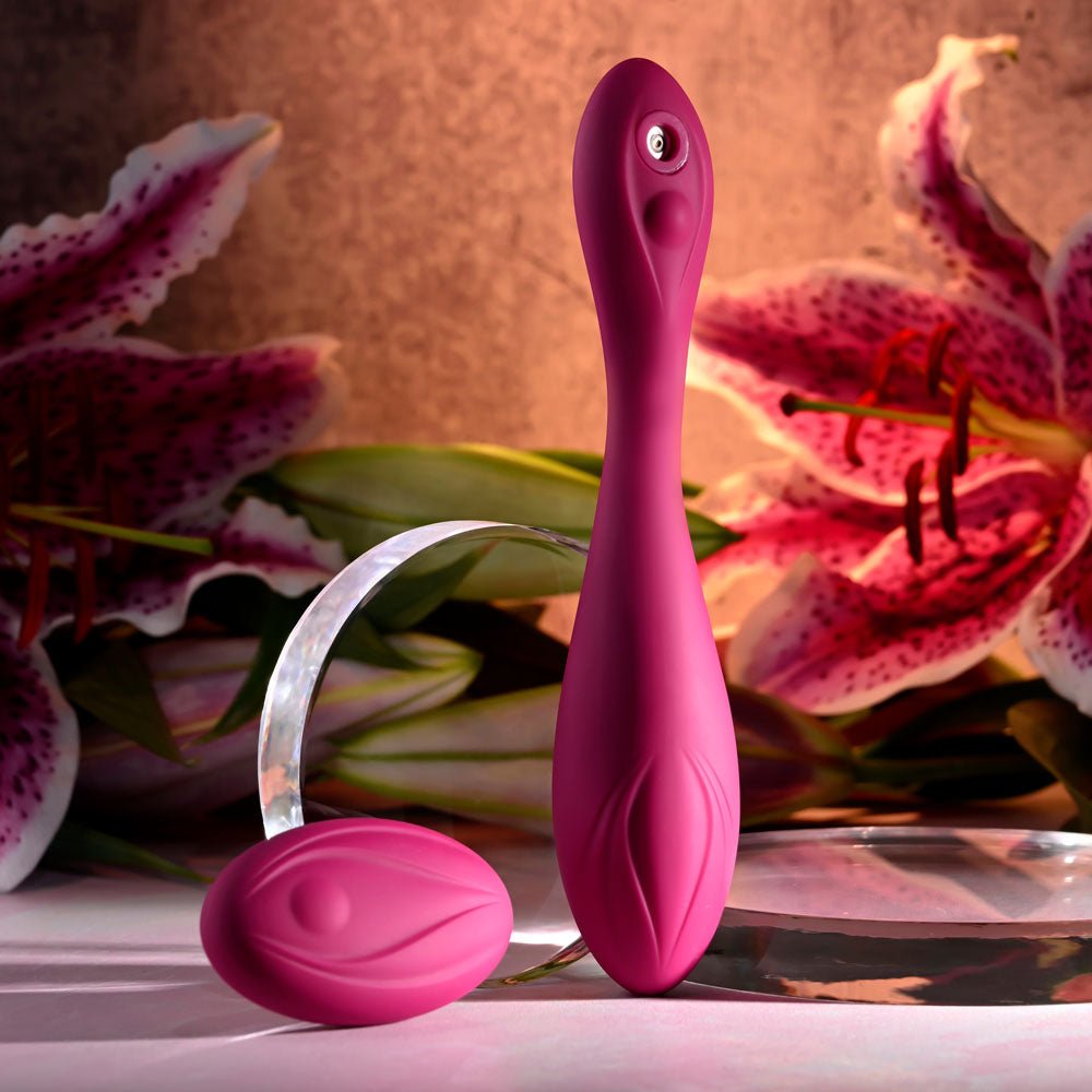 Evolved CHERRY POSE - Pink 16.1 cm USB Rechargeable Flexible & Posable Vibrator with Remote - Silk and Sin