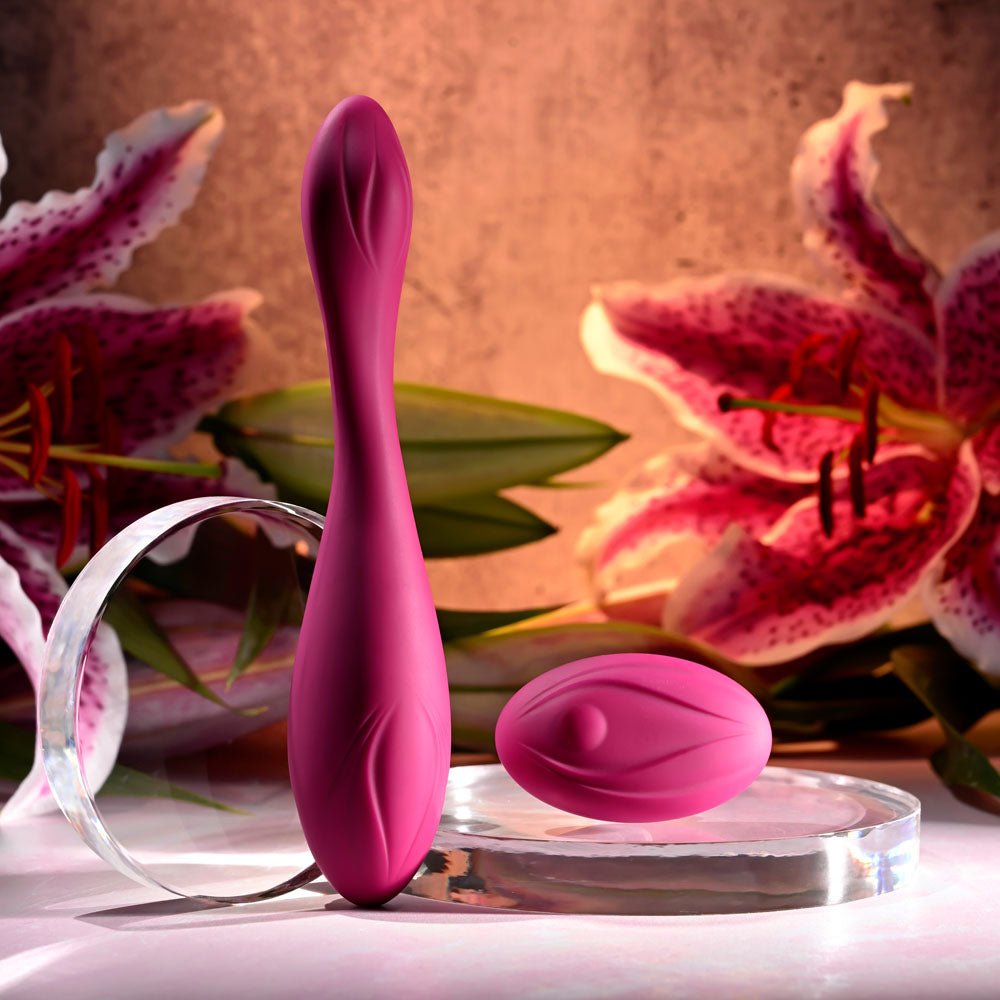 Evolved CHERRY POSE - Pink 16.1 cm USB Rechargeable Flexible & Posable Vibrator with Remote - Silk and Sin