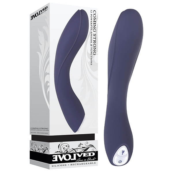 Evolved Coming Strong - Navy Blue 119 cm (7.5'') USB Rechargeable Vibrator - Silk and Sin