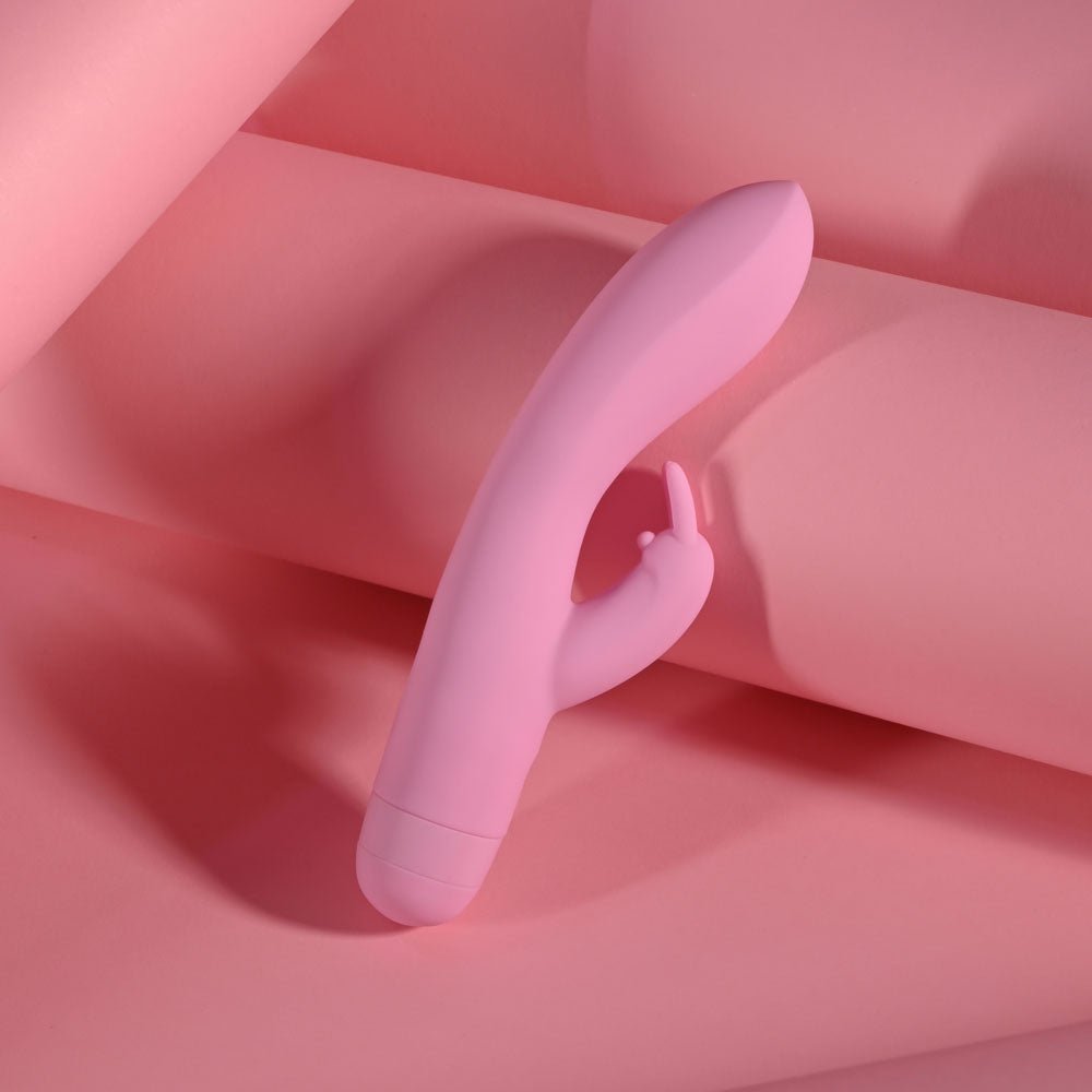 Evolved CUSHY BUNNY - Pink 19.1 cm USB Rechargeable Rabbit Vibrator - Silk and Sin
