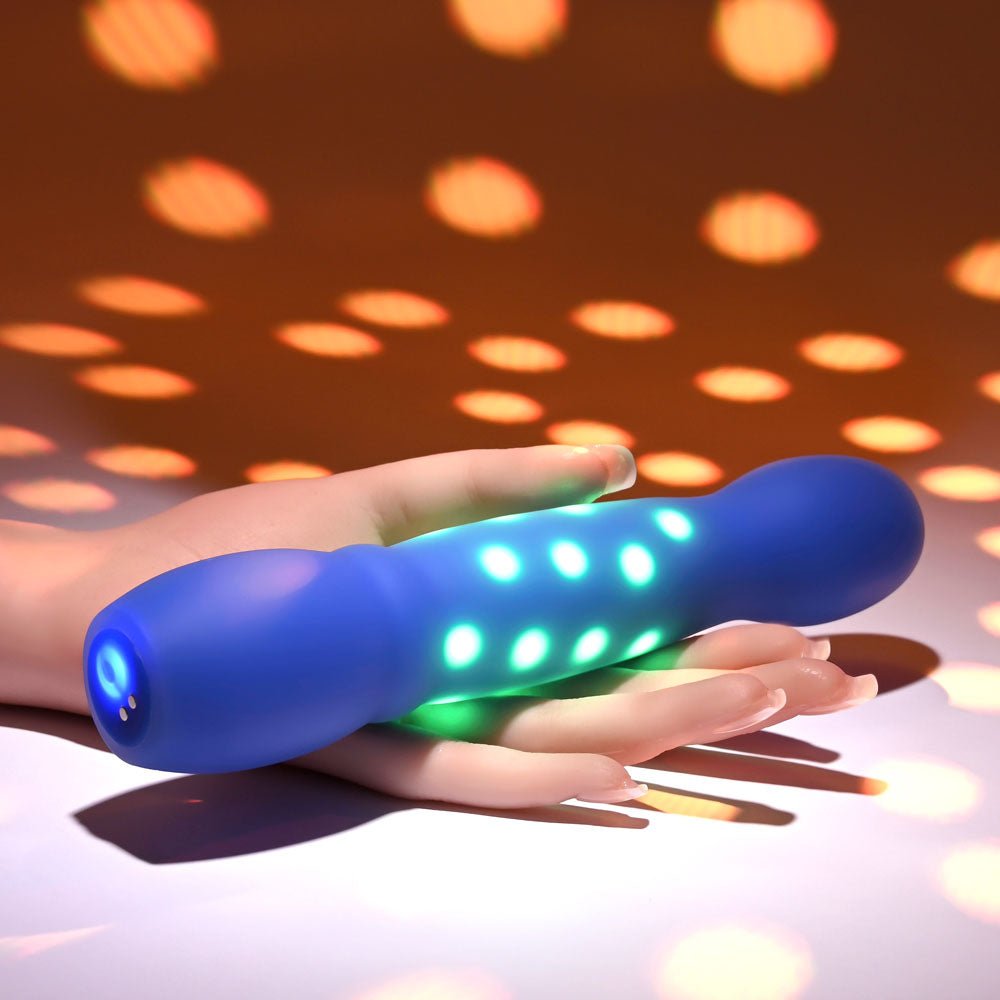 Evolved DISCO DIVA - Blue 20.9 cm USB Rechargeable Light Up Vibrator - Silk and Sin