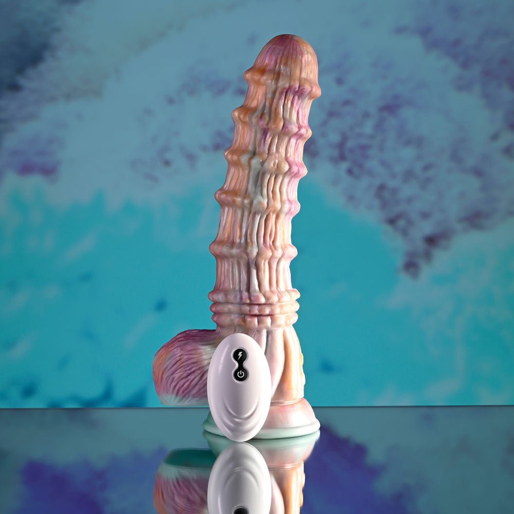 Evolved FANTASY - Multicoloured 27.6 cm USB Rechargeable Vibrating Fantasy Dildo with Remote - Silk and Sin