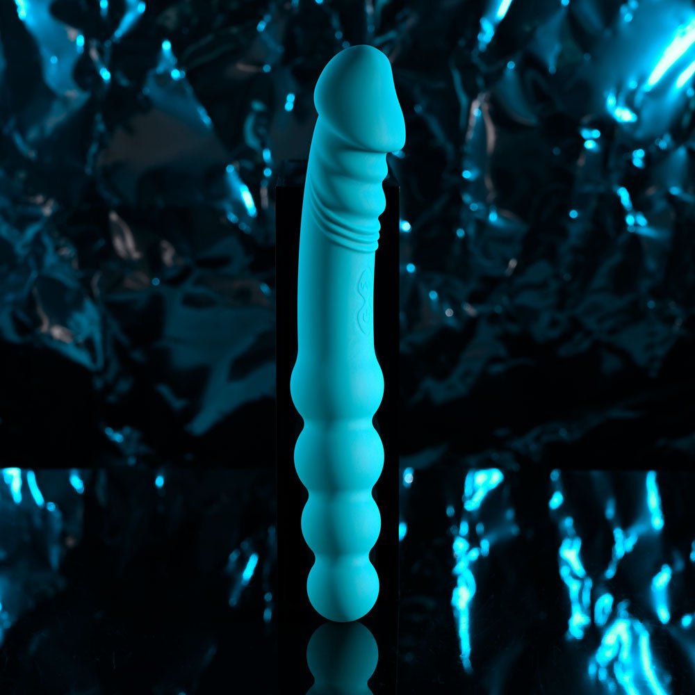 Evolved FLIP FLOP - Blue 23.1 cm USB Rechargeable Dual Ended Vibrator - Silk and Sin