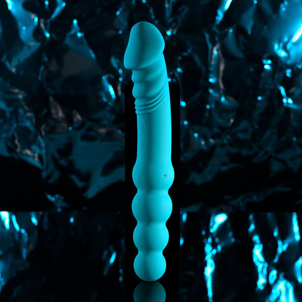Evolved FLIP FLOP - Blue 23.1 cm USB Rechargeable Dual Ended Vibrator - Silk and Sin