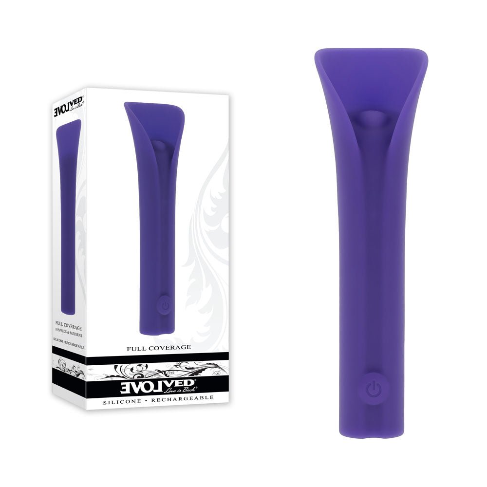 Evolved FULL COVERAGE - Purple 11.9 cm USB Rechargeable Bullet - Silk and Sin