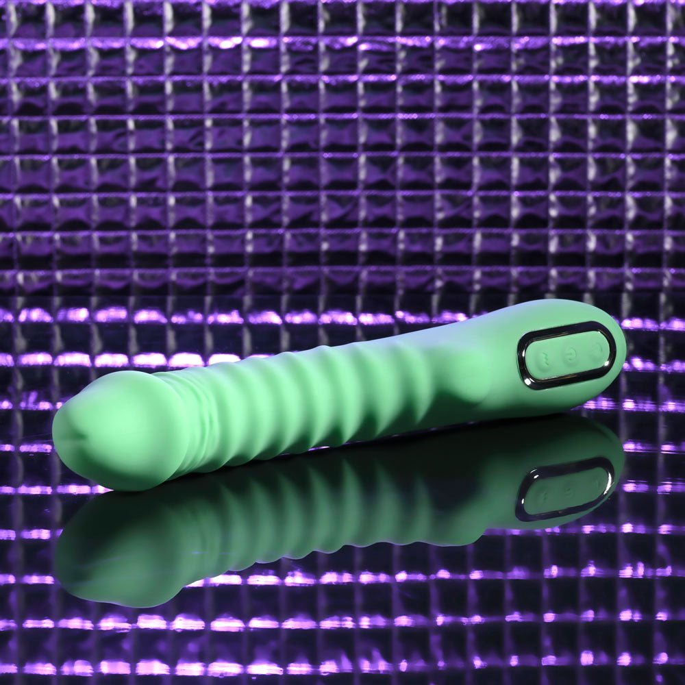 Evolved FULL THROTTLE - Mint Green 24.1 cm USB Rechargeable Vibrator - Silk and Sin