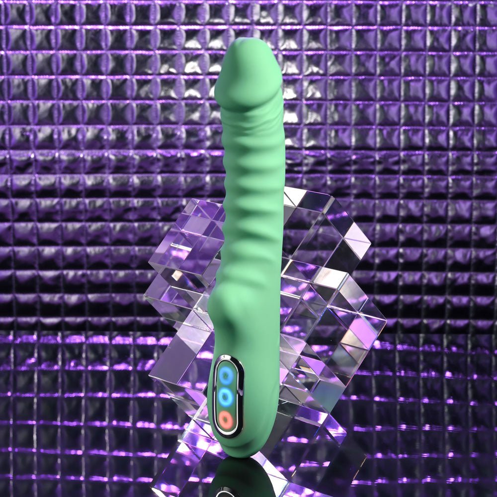 Evolved FULL THROTTLE - Mint Green 24.1 cm USB Rechargeable Vibrator - Silk and Sin