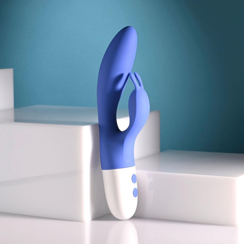Evolved FUNNY BUNNY - Blue 20 cm USB Rechargeable Rabbit Vibrator - Silk and Sin