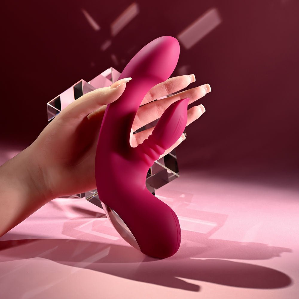 Evolved GENTLE PERSUASION - Pink 20 cm USB Rechargeable Rabbit Vibrator - Silk and Sin