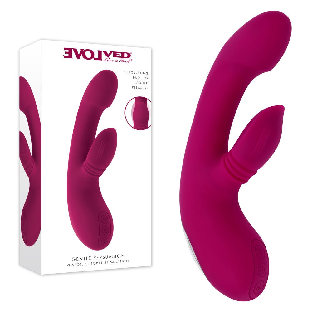 Evolved GENTLE PERSUASION - Pink 20 cm USB Rechargeable Rabbit Vibrator - Silk and Sin