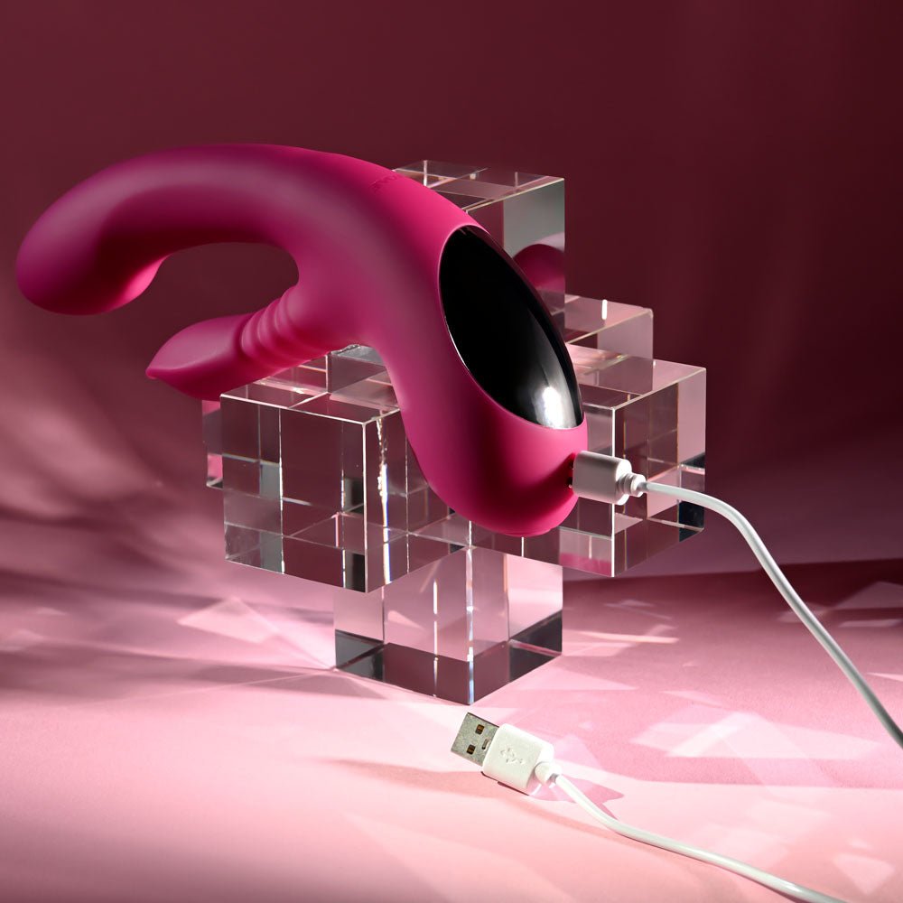 Evolved GENTLE PERSUASION - Pink 20 cm USB Rechargeable Rabbit Vibrator - Silk and Sin