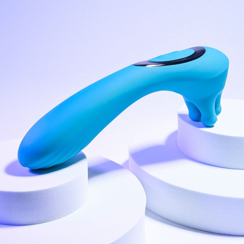 Evolved HEADS OR TAILS - Blue 19.3 cm USB Rechargeable Dual Ended Massager - Silk and Sin