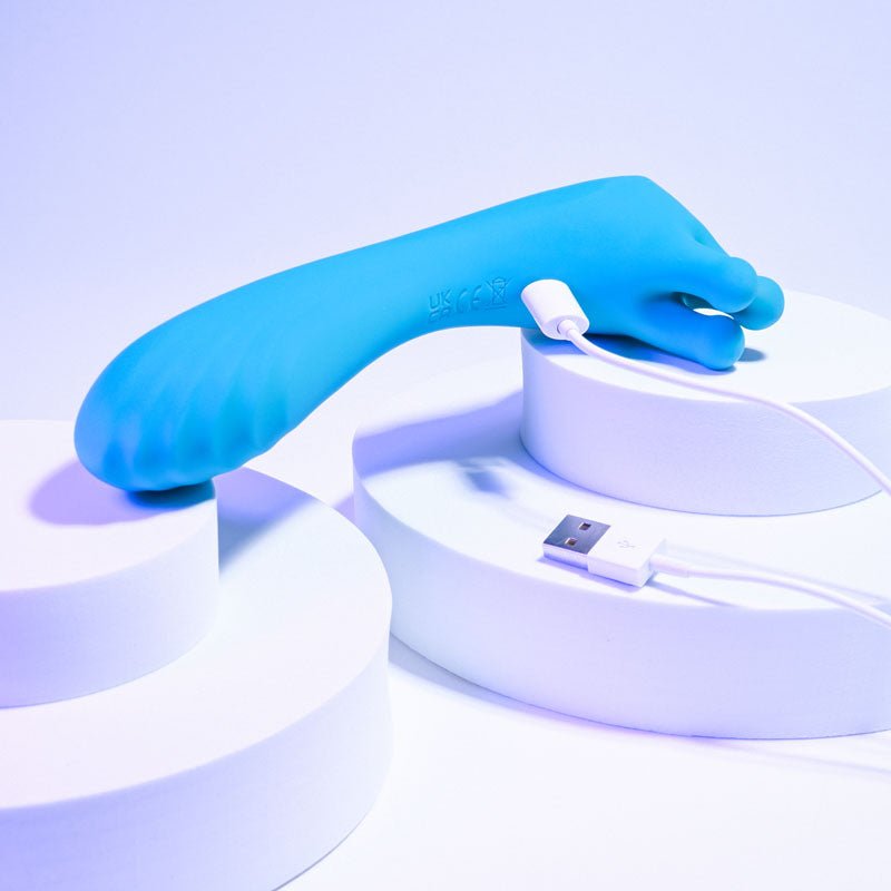 Evolved HEADS OR TAILS - Blue 19.3 cm USB Rechargeable Dual Ended Massager - Silk and Sin