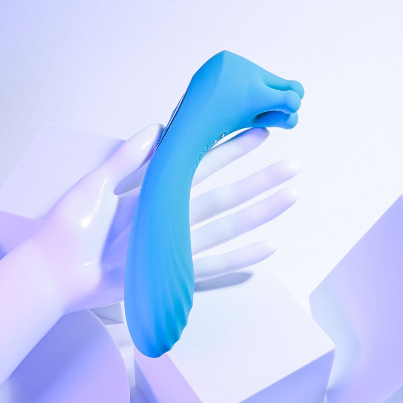 Evolved HEADS OR TAILS - Blue 19.3 cm USB Rechargeable Dual Ended Massager - Silk and Sin
