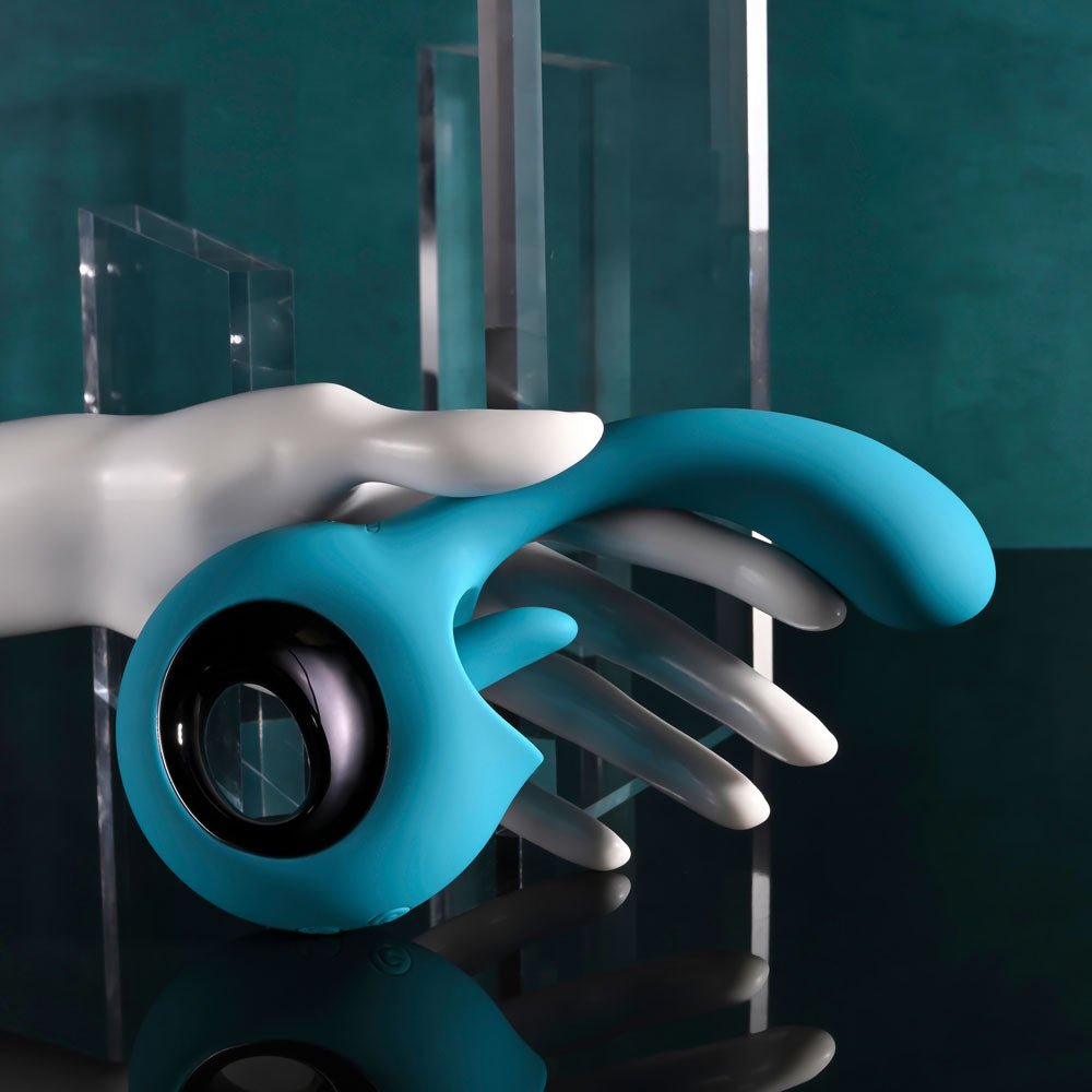 Evolved HOW MANY LICKS - Blue 17.8 cm USB Rechargeable Vibrator with Flicking Stimulator - Silk and Sin