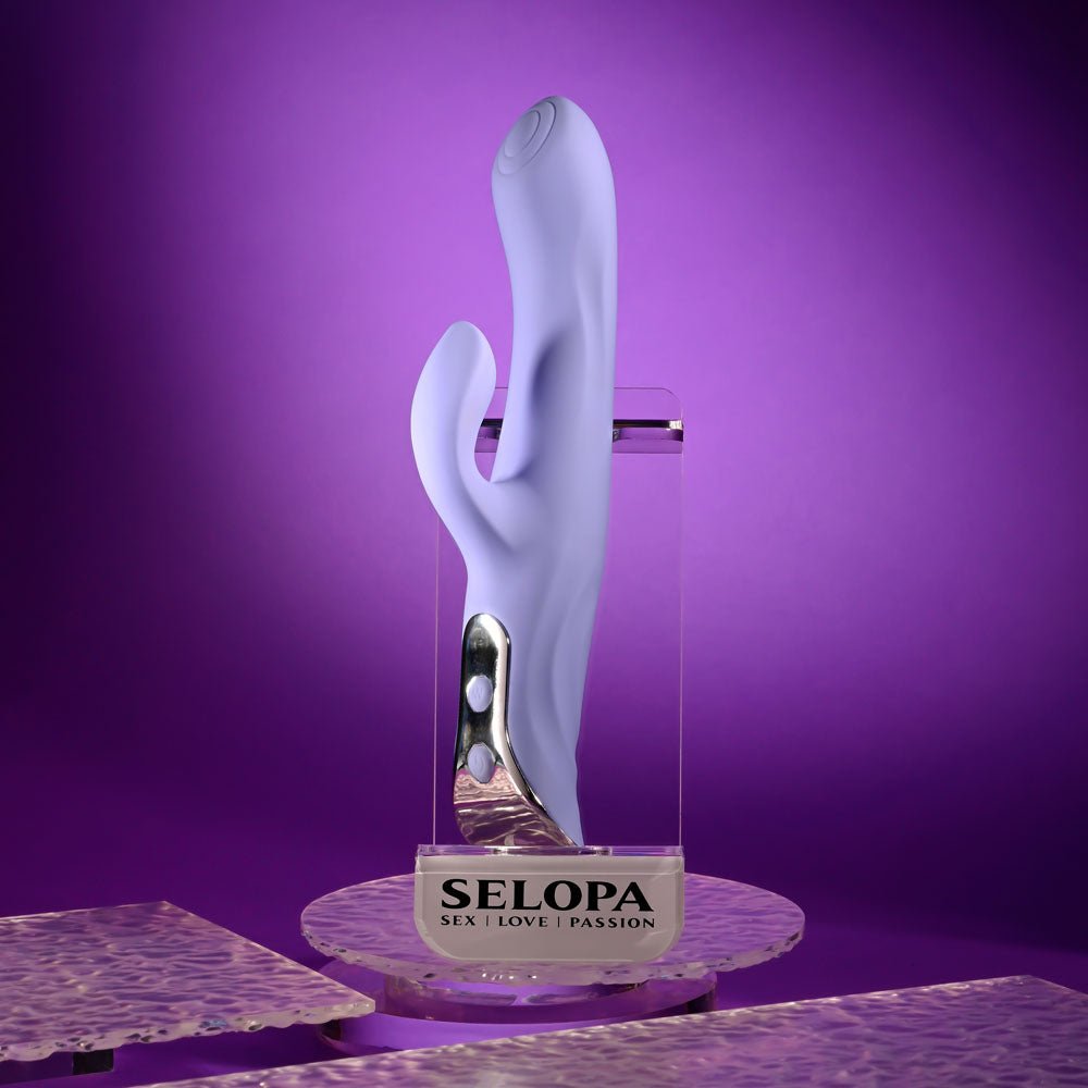 Evolved LAVENDER LOVE - Purple 23.3 cm USB Rechargeable Rabbit Vibrator - silkandsin